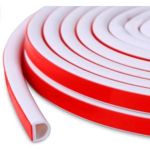 New Upgrade Silicone Door Weather Stripping Door Seal Strip, 19.7 Feet Self-Adhesive D-Shape Door Insulation Strip for Door Frame& Window, Seal Large Gaps, Easy to Cut & Install (M (3/8"W  5/16"T) 20FT, White)