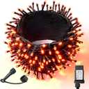 WBao Halloween Lights 300LED 108ft, Super Bright LED Orange String Lights with UL Certified, 8 Lighting Modes, Timer, Connectable, Memory & Waterproof for Indoor Outdoor Halloween Decor
