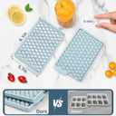 WIBIMEN Mini Ice Cube Trays, 0.55 Tiny Pebble Ice for Iced Coffee & Cocktails, Fast Chill, Easy Twist Release, Stackable with Lid & Storage Bin (4 Pack, Blue)