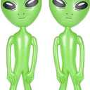 ArtCreativity Green Inflatable Alien, Set of 2, Outer Space Decorations, 34 Inch Inflatable UFO Toys, Alien Party Decorations, Birthday Party Favors, Swimming Pool Toys for Kids