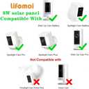 8W/5V Solar Panel,Faster Than 5W/5V Charging,IP65 Waterproof,Suitable for Cameras with Built-in Batteries (Ring Spotlight Cam,Stick Up Cam,Stick Up Cam Pro,Spotlight Cam Plus,Spotlight Cam Pro)
