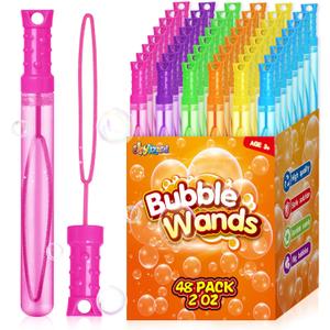 48PCS Bubble Wands for Kids,Bulk Bubble Wand for Kids Party Favor, Bubble Maker for Party Favor,Birthday,Goodie Bags, Wedding, Carnival Prizes, Summer Outdoor Toy Gifts, Assortment 6 Colors