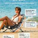 KingCamp Low Beach Chair, High Back Folding Camping Chair for Adults, Oversized Breathable Mesh Seat, 300lbs Heavy Duty Portable Chair with Cup Holder & Storage Pockets for Beach, Outdoor
