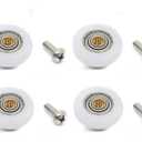 4 Sets Shower Door Rollers Runners Wheels Replacement Part Bathroom Glass Shower Sliding Door - 19mm x 5mm