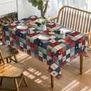 Horaldaily 4th of July Tablecloth 6084 Inch Rectangular, Veterans Day Decorations Table Cloth American Flag Collage Table Cover Patriotic Party Supplies for Home Dining Room Kitchen
