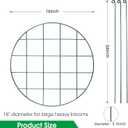 Sekcen 6 Pack 16 x 24 Inch Peony Support Cage Grow Through Plant Supports for Outdoor Plants Peony Ring Hoop Grow Through Grid Stakes
