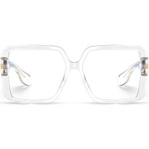 VISOONE Oversized TR90 Blue Light Blocking Glasses Fashion Accessories Non Prescription for Women Harvard (Clear)