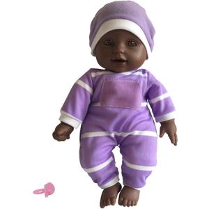 The New York Doll Collection 11 inch Soft Body Baby Doll in Gift Box - 11" Doll Toy for Kids, Boys, Girls and Toddlers - Baby Doll Pacifier Accessory Included (African American)