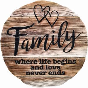 Spoontiques - Garden Dcor - Family Stepping Stone - Decorative Stone for Garden (Family Never Ends)