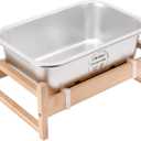 PEDAY 1.2 Gallon Raised Dog Water Bowl, Human Grade 18/8 Stainless Steel