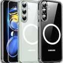 TAURI 3-in-1 for Samsung Galaxy S24 FE Case, Compatible with Magsafe, Military-Grade Protection with 2 Tempered Glass Screen Protectors, Shockproof Slim Phone Case for Galaxy S24 FE, Clear