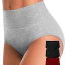Annenmy High Waisted Womens Underwear Cotton Underwear Full Coverage Briefs Stretch Breathable Ladies Panties 5 Pack (X-Large, Multicolor)