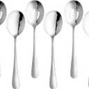 24 Pieces Serving Spoon Set, 8.7 Inch, Includes 12 Serving Spoons and 12 Slotted Spoons, Large Stainless Steel Buffet Banquet Utensils Cutlery Set for Home, Kitchen, Silver