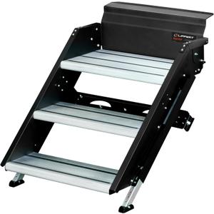 Lippert Components - 791572 Solid Step Triple Step for RV and Travel Trailer Entry Doorway Black 26-inch