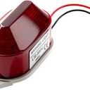 DC24V Strobe Siren Industrial Warning Light with Red LED and 105dB Buzzer, Ultra-Bright Signal Flashing Alarm Light for Safety and Alert, Oval