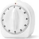 Kitchen Timers for Cooking, 60 Minute Wind Up - Chef Cooking Timer with Loud Alarm,100% Mechanical Desk Timer -No Batteries Required - Manual Countdown timers for Home, Study and Cooking (White)