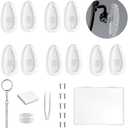 Pack of 5, Eyeglass Air Bag Nose Pads,5 Pairs Screw in Air Chamber Nose Piece Nosepads for Glasses, Eyeglasses Replacement Repair Kit Set with Screws, Screwdriver, Tweezer,Storage Case and Cleaning Cloth