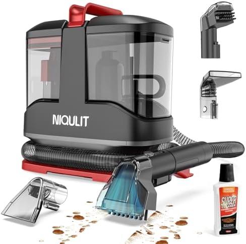 Portable Carpet & Upholstery Cleaner Machine - 15Kpa Deep Cleaning for Area Rugs, Pets, Couch & Car, Cleaning Machine with Dual Size BrushHead & Self-Cleaning System, Spot Cleaner for Stairs/Furniture (Missing Bottle )