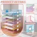 6 Pack Stackable Paper Tray Classroom, Pastel