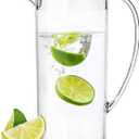 Youngever 2 Quarts Plastic Pitcher With Lid, Clear Plastic Pitcher Great for Iced Tea, Sangria, Lemonade