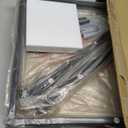 CAWS 22" W Black End Table, Tempered Glass Rectangle Side Table, Night Stand, Modern Minimalist Table, 21.97"L x 18"W x 22"H