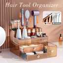 Makeup Organizer Golden- Tempered Glass Vanity Organizer for Cosmetics, Skincare, Hair Tools, Brushes, Perfume - Multipurpose Bathroom Counter Skincare Organizer, 
Product Dimensions : 11"D x 7.87"Wx 7.87"H