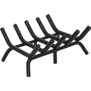 G GOOD GAIN Fireplace Log Grate - 17 inch Firewood Burning Holder Heavy Duty | Fire Log Burning Wrought Iron Rack | Fire Pit Tray for Indoor Chimney Hearth & Outdoor Camping