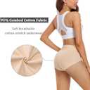 wirarpa Women's Cotton Underwear High Waisted Ladies Panties Full Coverage Briefs 4 Pack (Beige, M)
