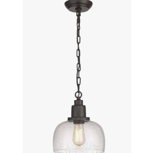 EAPUDUN Modern Farmhouse Pendant Light, 1Light Industrial Hanging Light Fixture 9.3inch, Brushed Nickel Finish with Clear Glass Shade, PDA1127BNK