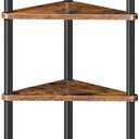 HOOBRO Corner Shelf Stand, Industrial 6-Tier Wall Corner Bookshelf with Metal Frame, Plant Display Shelf, Bookcase for Small Spaces, Bedroom, Living Room, Rustic Brown BF36CJ01 (11.8"D x 11.8"W x 57"H)