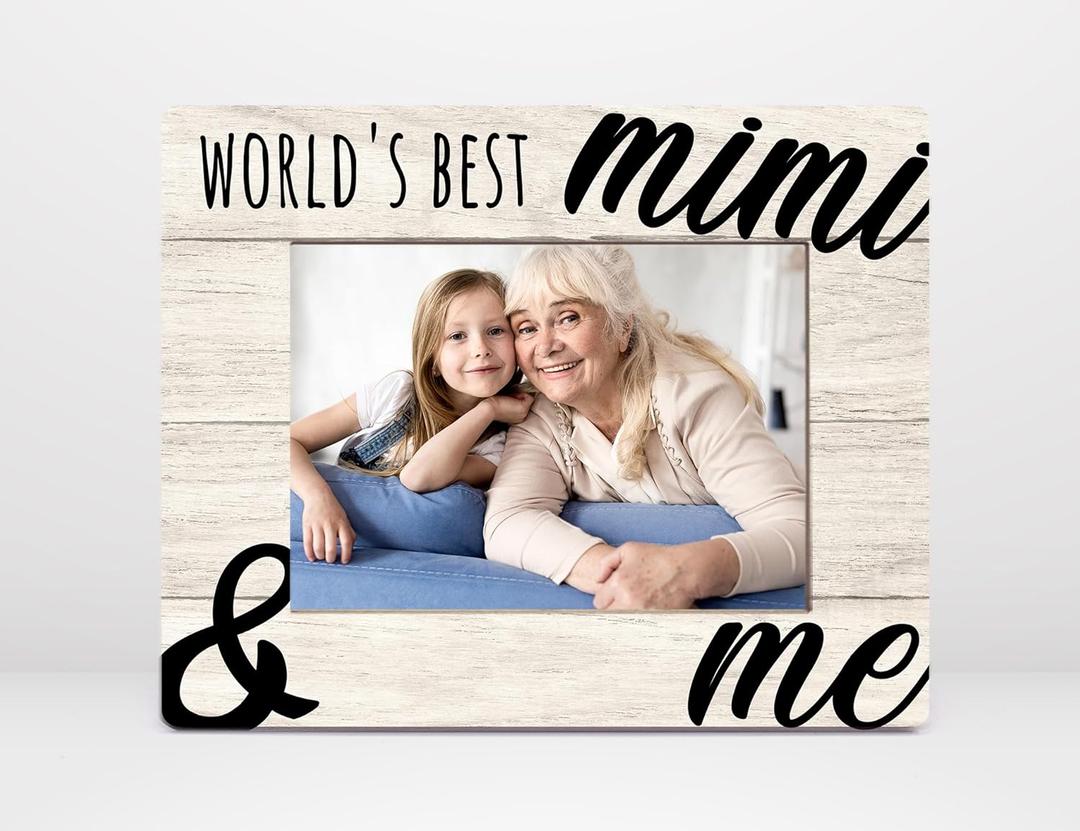 2 x Orchroma Mimi Picture Frame, Mimi Gifts for Grandma, Mimi Mother's Day Birthday Gifts from Grandkids Granddaughter Grandson, World's Best Mimi and Me Photo Frame 5x7