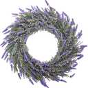 DDHS 18" Lavender Wreath for Front Door  Artificial Summer Wreath Porch & Wall Decor, Farmhouse Wedding, Spring, Fall Christmas Indoor & Outdoor All Seasons (Purple)