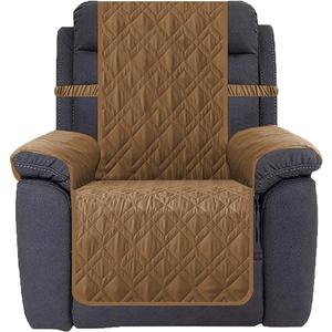 Ameritex Waterproof Nonslip Recliner Cover Stay in Place, Dog Chair Cover Furniture Protector, Ideal Recliner Slipcovers for Pets and Kids (Camel, 30")