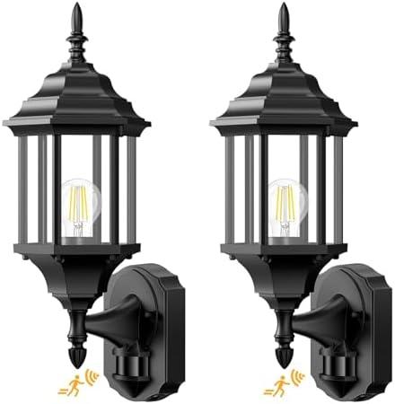 Redluck Motion Sensor Outdoor Lights, 2 Pack 16 inch Dusk to Dawn Outside Porch Lights, Waterproof Anti-Rust Aluminum Outdoor Wall Lights Exterior Lighting Fixtures for House, Garage, Front Door