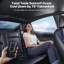 Nmoiss Never Sag [Keeps Your Head Cool] Tesla Model Y Juniper Roof Sunshade 2025-2026, Custom Fit No Gap Glass Roof Sun Shade, Ice Crystal Cooling UV Block Sunroof Cover Tesla Accessories Black