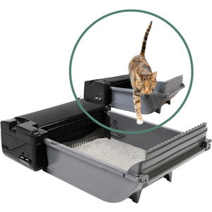 Pet Zone Semi - Self Cleaning Semi Automatic Cat Litter Box - Smart Scoop Cat Litter Box with 6 Bags & Carbon Filter for Up to Two Cats 6-16 Pounds