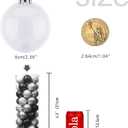 45Pcs 6cm Christmas Glitter Ball Ornaments, Shatterproof Plastic Xmas Tree Decorations for Holidays, Weddings, Parties - Black, White, Silver