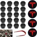 Wheel Hub Caps and Wheel Screw Caps Set Magic Select, Compatible with TESLA Model 3. (4 pieces Wheel Hub Caps and 20 Pieces Wheel Nut Cover)