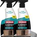 Weiman Cabinet and Wood Cleaner, Shine, Clean and Protect Spray - For Wood Cabinets, Furniture, Tables, Baseboards, Trim and more, 16 oz, 2 PACK with MicroFiber Towel