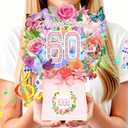 60th Birthday Cards, Light and Music 60 Years Old Happy Birthday Card, Rose Lily Orchid and Butterflies, 10 Inch Forever Flower Bouquet 3D Pop Up 1966 Birthday Gift Card for Women Wife Mom Grandma
