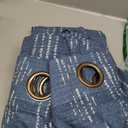 jinchan Boho Curtains Linen Blend Drapes for Living Room Farmhouse Blue 84 Inch Length for Bedroom Semi Sheer Grommet Drapes Striped Printed Mudcloth Light Filtering 2 Panels Set 50"W x 84"L (Pack of 2)