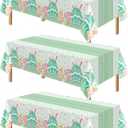 2 x Kelool Easter Decorations,3 Pack Easter Tablecloth 54 x 108 Inch,Plastic Table Cloth Disposable,Tablecloths Rectangular for Easters Party Decorations,Easters Eggs Table Cloth Cover,Green