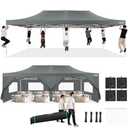COBIZI 13x26 Pop Up Canopy Heavy Duty Canopy with Removable Sidewalls Party Tent Outdoor Wedding Large Event Tent with Roller Bag for Garden Lawn Waterproof UPF 50+ Easy Up, Gray (Framework Upgraded)