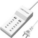 USB C Charger, 12 Ports USB Charging Station, 60W MultiPort Charger[10 USBC+2 USBA], Compatible with iPhone/iPad/Samsung/Google Pixel/Watch/Headphones, White