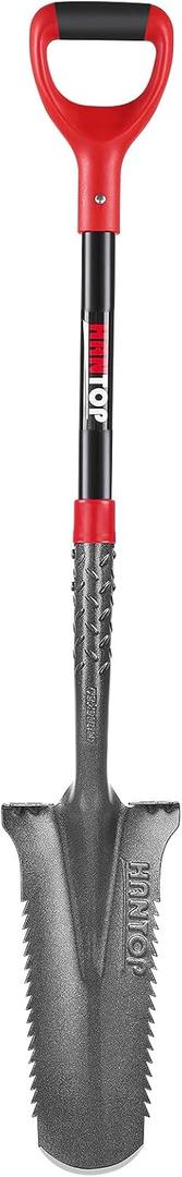 Drain Spade Root Saw Spade Narrow Serrated Shovel Digging Shovels for Cutting Root, Digging, Trenching,Transplanting,44 inches