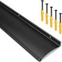 4.3" W 40" L Extra-Wide Heavy-Duty Door Rain Drip Guard Cap, Aluminum Rain Deflector for Windows Doors Guard, Stops Rain Moisture Damage for Home, Storefront, RV (40" L, Black, Rolled Egde)