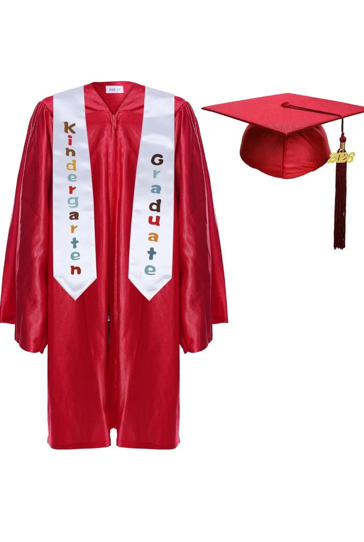 Newrara Kindergarten Graduation Cap and Gown Stole Package for Kids 24
