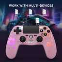 Wireless Controller for PS4, Black Crack Custom Design, Adjustable RGB Light,1000mAh Battery, Double Vibration, 6-Axis, Built-in Speaker & 3.5mm Headphone Jack, Gamepad Compatible with PlayStation 4