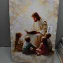 Jesus Teaching Kids Canvas Wall Art Christian Children Room Wall Decor Picture Children Of God Watercolor Poster Print for Kids room living room bedroom home decoration Ready To Hang