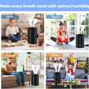 Coolfiqu 6L Humidifiers for Bedroom Large Room Home,Cool and Warm Humidifier for Baby and Plants Hot Mist Top Fill Desk Humidifier Oil Diffuser,Quiet,Auto Mode,360Nozzle-Midnight Black(2026 Upgraded)